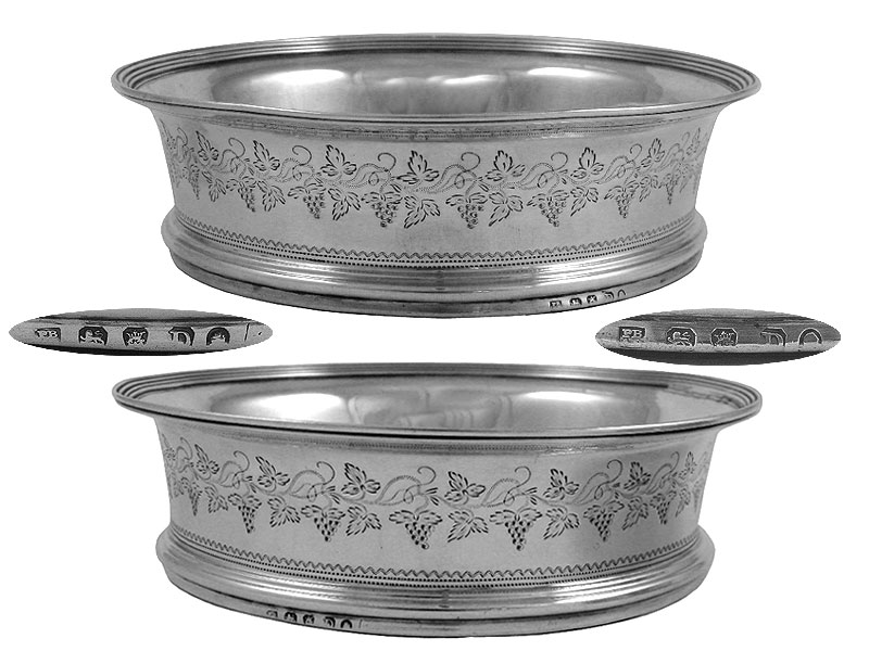 Pair Georgian Silver Coasters Bateman 1799